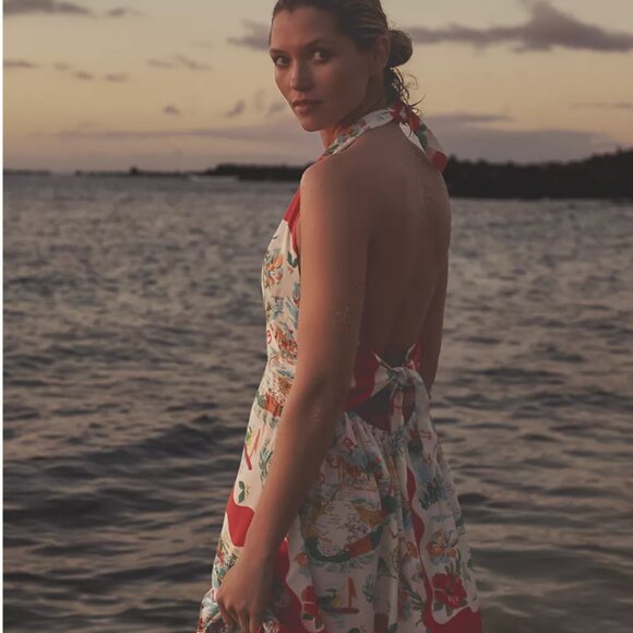 Anthropologie Celadine Halter Midi Scarf Dress - Picture 3 of 10